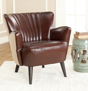 Safavieh Cooper Arm Chair – Mid-Century Modern, Brown Leather & Jute Accent, Roll-Tufted Comfort For Any Space MCR4612A