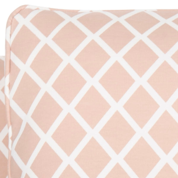 Safavieh Buckler Club Chair - Contemporary Diamond Upholstery With Silver Nail Heads For Timeless Elegance Peach Pink / White MCR4613B
