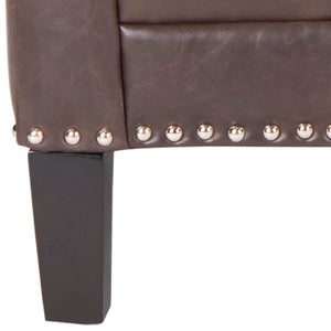 Safavieh Buckler Club Chair - Contemporary Diamond Upholstery With Silver Nail Heads For Timeless Elegance Brown MCR4613C