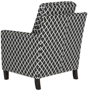Safavieh Buckler Club Chair - Elegant Black And White Plaid With Silver Nailheads For Stylish Interiors MCR4613D