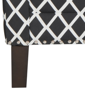 Safavieh Buckler Club Chair - Elegant Black And White Plaid With Silver Nailheads For Stylish Interiors MCR4613D