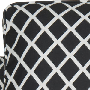 Safavieh Buckler Club Chair - Elegant Black And White Plaid With Silver Nailheads For Stylish Interiors MCR4613D