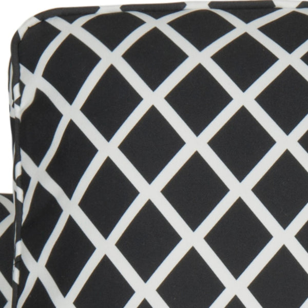 Safavieh Buckler Club Chair - Elegant Black And White Plaid With Silver Nailheads For Stylish Interiors MCR4613D