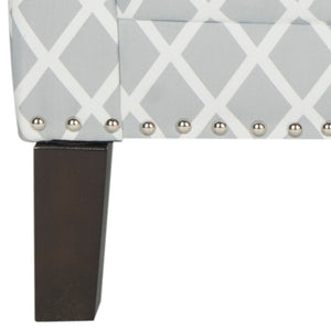 Safavieh Buckler Club Chair - Contemporary Diamond Upholstery With Silver Nail Heads For Timeless Elegance Grey / White MCR4613E