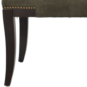 Safavieh Gibbons Bench - Luxurious Graphite Cotton Velour With Brass Nail Heads, Perfect For Any Room MCR4614D