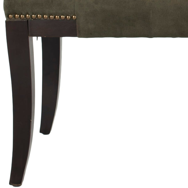 Safavieh Gibbons Bench - Luxurious Graphite Cotton Velour With Brass Nail Heads, Perfect For Any Room MCR4614D