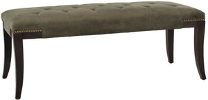 Safavieh Gibbons Bench - Luxurious Graphite Cotton Velour With Brass Nail Heads, Perfect For Any Room MCR4614D