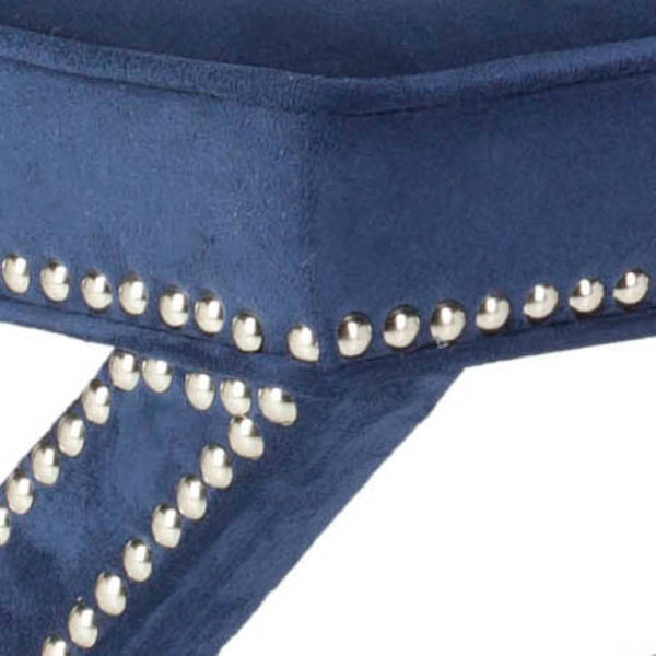 Safavieh Melanie Extended Upholstered Bench In Navy Suede - Stylish Accent For Living Rooms & Bedrooms MCR4617F