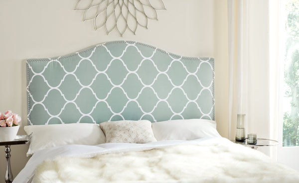 Safavieh Connie Full Headboard In Calming Blue Stone - Elegant Design For A Tranquil Bedroom Retreat Blue Stone Plywood,100% Polyester Mcr4619k