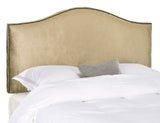 Connie Antique Sage Headboard Brass Nail Head