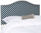 Connie Blue & White Headboard Silver Nail Head