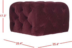 Safavieh Kenan Tufted Ottoman Bordeaux MCR4635A
