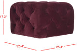 Safavieh Kenan Tufted Ottoman Bordeaux MCR4635A