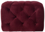 Safavieh Kenan Tufted Ottoman Bordeaux MCR4635A