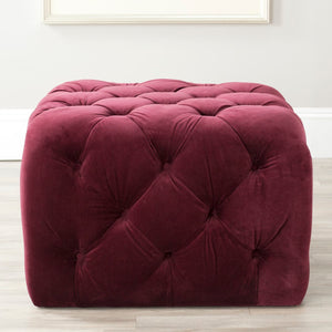 Safavieh Kenan Tufted Ottoman Bordeaux MCR4635A