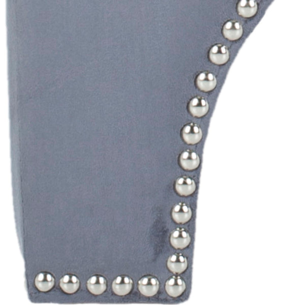 Safavieh Grant Ottoman - Elegant Moorish Arch Design With Polished Silver Nail Heads For Any Living Space Grey MCR4636D