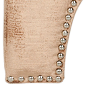 Safavieh Grant Ottoman - Elegant Moorish Arch Design With Polished Silver Nail Heads For Any Living Space Mink Brown MCR4636F
