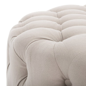 Safavieh Charlene Tufted Cocktail Ottoman - Glamorous Vintage-Inspired Centerpiece For Modern Living Spaces Taupe MCR4638A