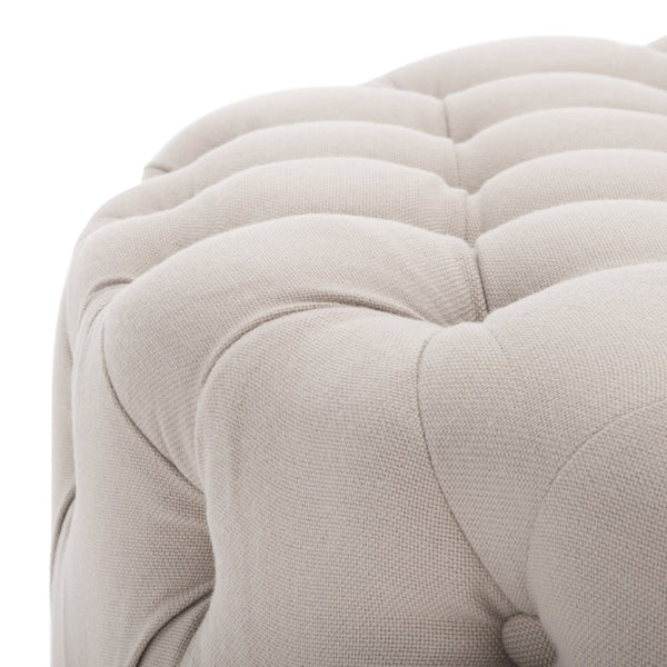Safavieh Charlene Tufted Cocktail Ottoman - Glamorous Vintage-Inspired Centerpiece For Modern Living Spaces Taupe MCR4638A
