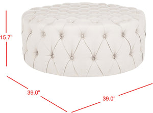 Safavieh Charlene Tufted Cocktail Ottoman - Glamorous Vintage-Inspired Centerpiece For Modern Living Spaces Taupe MCR4638A