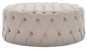 Safavieh Charlene Tufted Cocktail Ottoman - Glamorous Vintage-Inspired Centerpiece For Modern Living Spaces Taupe MCR4638A