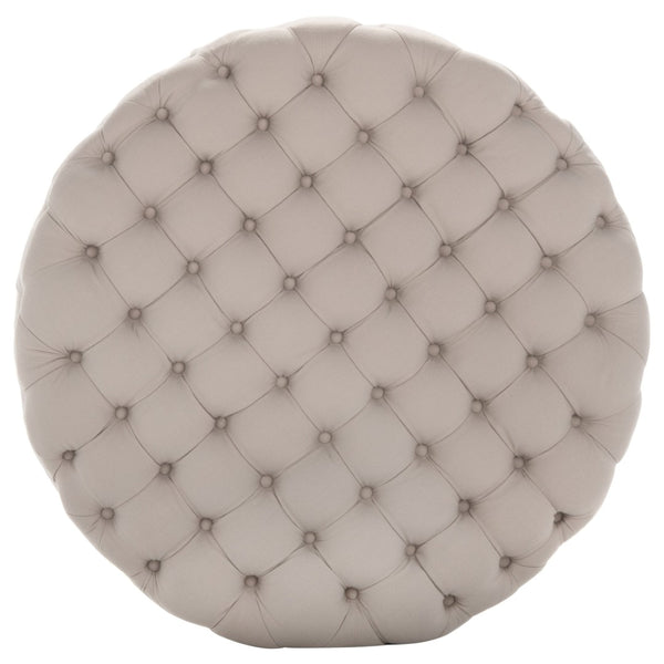 Safavieh Charlene Tufted Cocktail Ottoman - Glamorous Vintage-Inspired Centerpiece For Modern Living Spaces Taupe MCR4638A