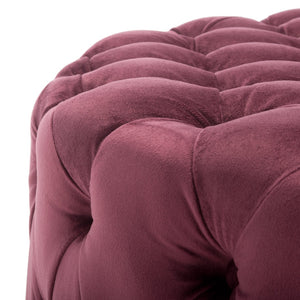 Safavieh Charlene Tufted Cocktail Ottoman - Glamorous Vintage-Inspired Centerpiece For Modern Living Spaces Bordeaux MCR4638B