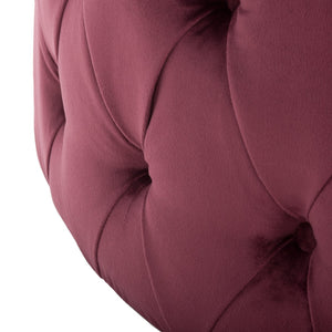 Safavieh Charlene Tufted Cocktail Ottoman - Glamorous Vintage-Inspired Centerpiece For Modern Living Spaces Bordeaux MCR4638B