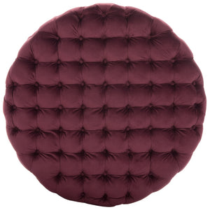 Safavieh Charlene Tufted Cocktail Ottoman - Glamorous Vintage-Inspired Centerpiece For Modern Living Spaces Bordeaux MCR4638B