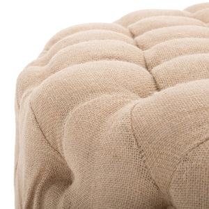 Safavieh Charlene Tufted Cocktail Ottoman - Glamorous Vintage-Inspired Centerpiece For Modern Living Spaces Wheat MCR4638C