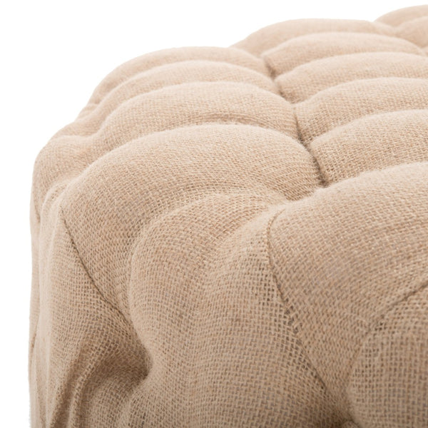 Safavieh Charlene Tufted Cocktail Ottoman - Glamorous Vintage-Inspired Centerpiece For Modern Living Spaces Wheat MCR4638C
