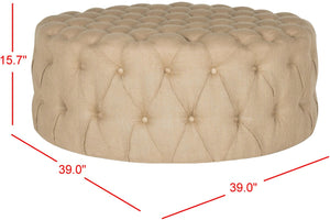 Safavieh Charlene Tufted Cocktail Ottoman - Glamorous Vintage-Inspired Centerpiece For Modern Living Spaces Wheat MCR4638C