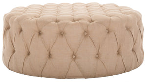 Safavieh Charlene Tufted Cocktail Ottoman - Glamorous Vintage-Inspired Centerpiece For Modern Living Spaces Wheat MCR4638C