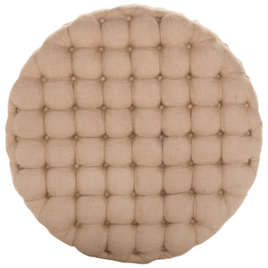 Safavieh Charlene Tufted Cocktail Ottoman - Glamorous Vintage-Inspired Centerpiece For Modern Living Spaces Wheat MCR4638C