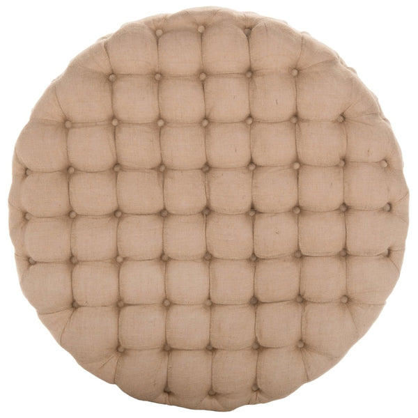 Safavieh Charlene Tufted Cocktail Ottoman - Glamorous Vintage-Inspired Centerpiece For Modern Living Spaces Wheat MCR4638C