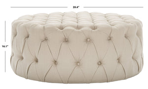 Safavieh Charlene Tufted Cocktail Ottoman - Glamorous Vintage-Inspired Centerpiece For Modern Living Spaces Antique Gold MCR4638G