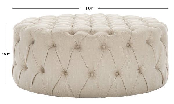 Safavieh Charlene Tufted Cocktail Ottoman - Glamorous Vintage-Inspired Centerpiece For Modern Living Spaces Antique Gold MCR4638G