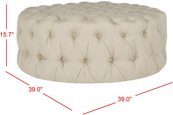 Safavieh Charlene Tufted Cocktail Ottoman - Glamorous Vintage-Inspired Centerpiece For Modern Living Spaces Antique Gold MCR4638G