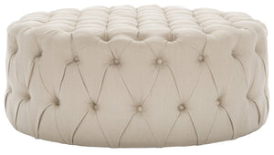 Safavieh Charlene Tufted Cocktail Ottoman - Glamorous Vintage-Inspired Centerpiece For Modern Living Spaces Antique Gold MCR4638G