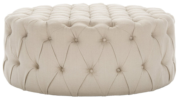 Safavieh Charlene Tufted Cocktail Ottoman - Glamorous Vintage-Inspired Centerpiece For Modern Living Spaces Antique Gold MCR4638G