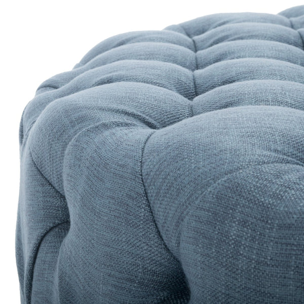 Safavieh Charlene Tufted Cocktail Ottoman - Glamorous Vintage-Inspired Centerpiece For Modern Living Spaces Navy MCR4638H