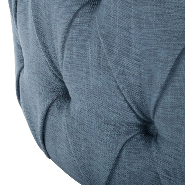 Safavieh Charlene Tufted Cocktail Ottoman - Glamorous Vintage-Inspired Centerpiece For Modern Living Spaces Navy MCR4638H