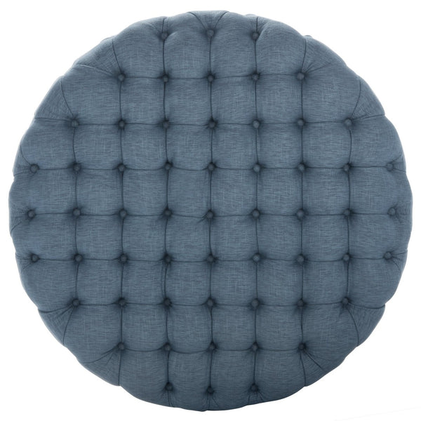 Safavieh Charlene Tufted Cocktail Ottoman - Glamorous Vintage-Inspired Centerpiece For Modern Living Spaces Navy MCR4638H