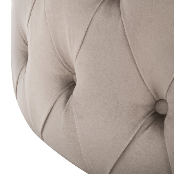 Safavieh Charlene Tufted Cocktail Ottoman - Glamorous Vintage-Inspired Centerpiece For Modern Living Spaces Mushroom MCR4638J