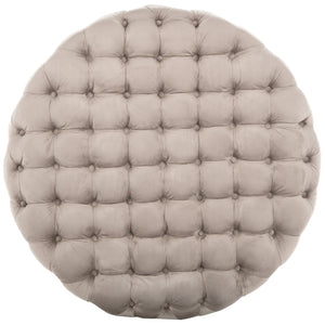 Safavieh Charlene Tufted Cocktail Ottoman - Glamorous Vintage-Inspired Centerpiece For Modern Living Spaces Mushroom MCR4638J