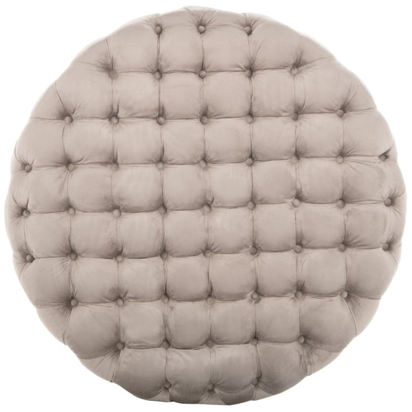 Safavieh Charlene Tufted Cocktail Ottoman - Glamorous Vintage-Inspired Centerpiece For Modern Living Spaces Mushroom MCR4638J