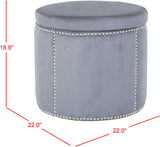 Safavieh Jody Ottoman - Silver Nail Heads Grey MCR4641B