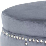 Safavieh Jody Ottoman - Silver Nail Heads Grey MCR4641B