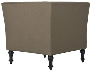 Safavieh Jack Tufted Corner Chair - Cozy Accent Seat With Button Tufting And Modern Angular Design For Living Rooms Olive MCR4643A