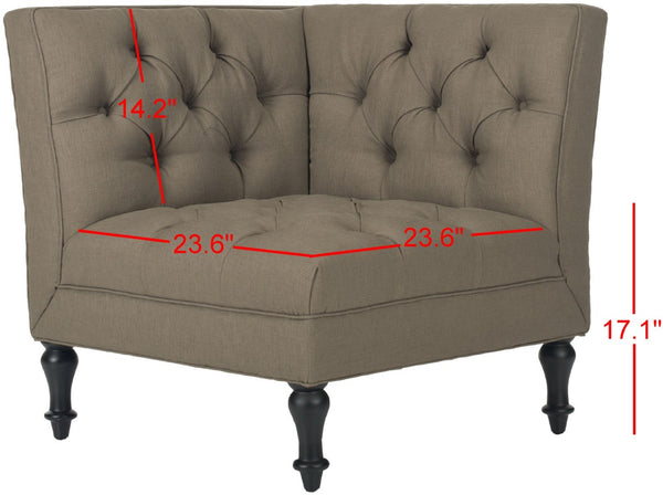 Safavieh Jack Tufted Corner Chair - Cozy Accent Seat With Button Tufting And Modern Angular Design For Living Rooms Olive MCR4643A